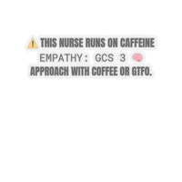 Nurse Caffeine Stickers, Funny Nurse Gift, Healthcare Humor Decal, Coffee Lover Sticker, Nurse Appreciation Gift