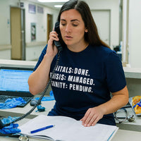 🩺 Vitals: Crisis. Sanity: Optional. | Nurse Shift Tee