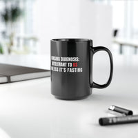 Side profile of “Intolerant to BS” mug on white background