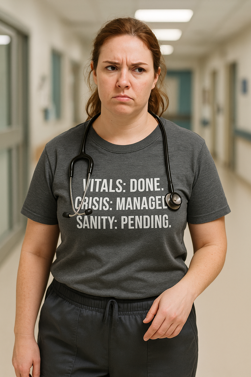 T-shirt artfully folded showing full sarcastic nursing quote.