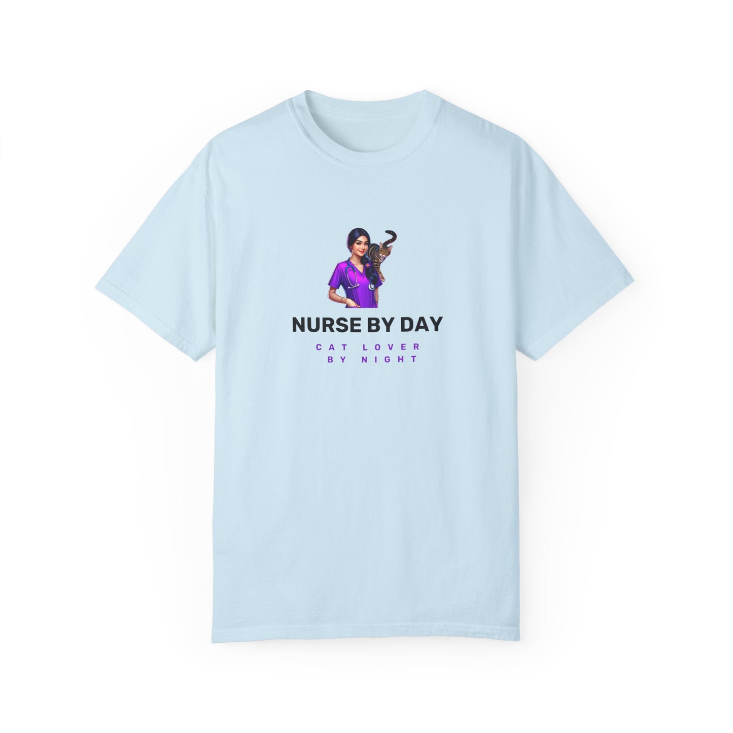 👩‍⚕️🐱 “Nurse by Day, Cat Lover by Night” T-Shirt 👩‍⚕️🌜