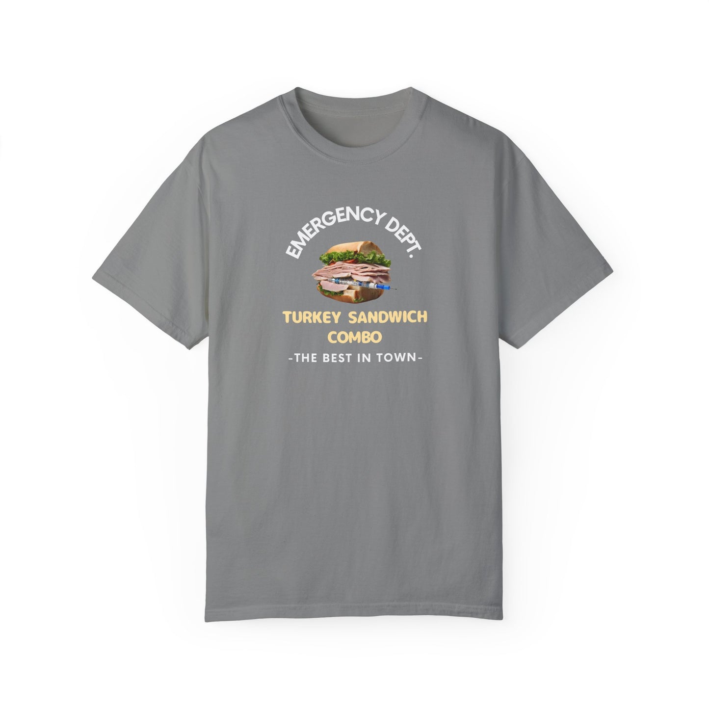 ER Nurse Laugh-Out-Loud Tee - Turkey Sandwich & Syringe Graphic