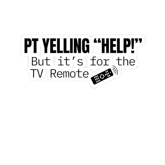 📺 “Help!” = TV Remote Emergency – Sticker