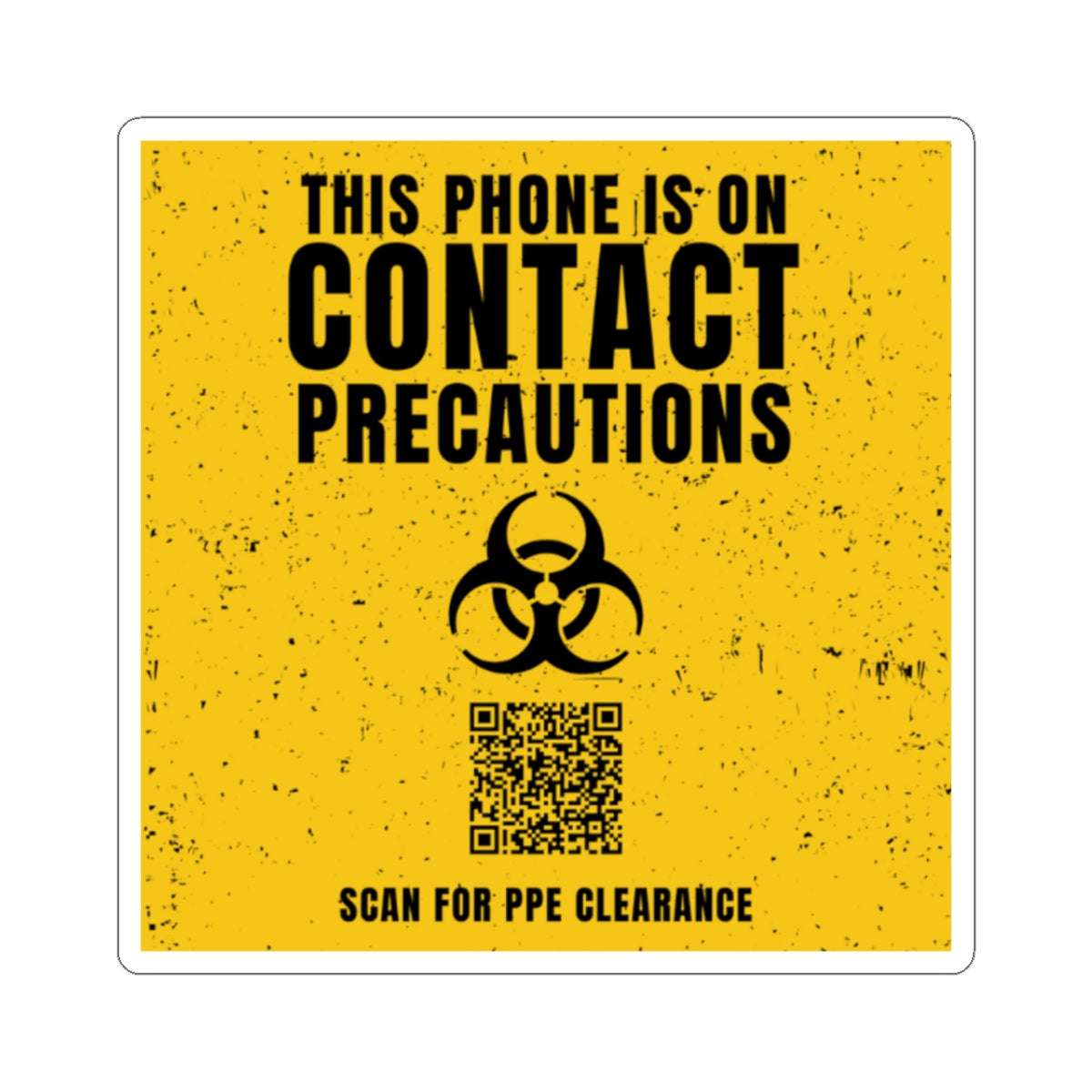 📱 Contact Precautions — Phone Sticker
