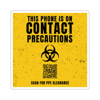 📱 Contact Precautions — Phone Sticker