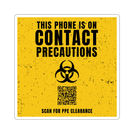 📱 Contact Precautions — Phone Sticker