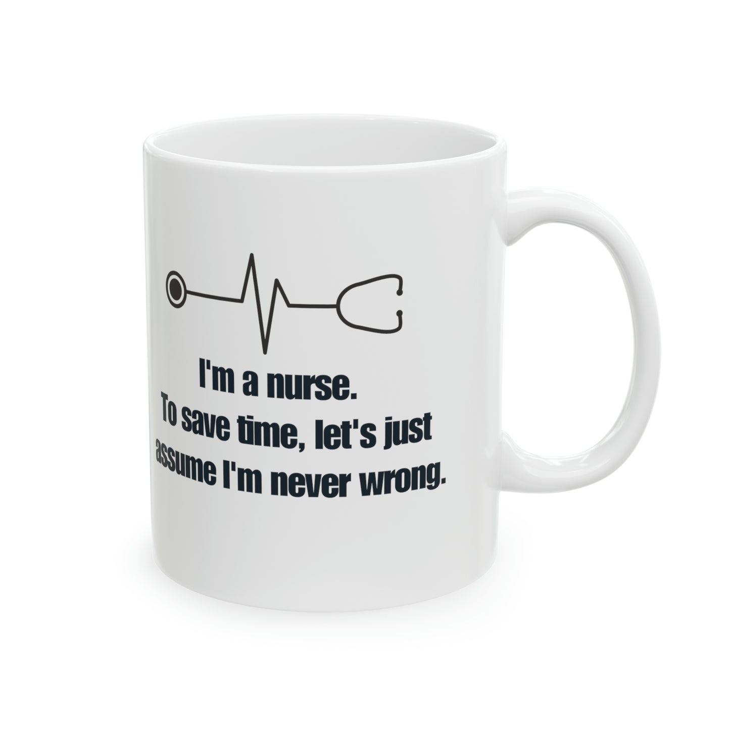 I'm a Nurse, Never Wrong 11oz Ceramic Coffee Mug