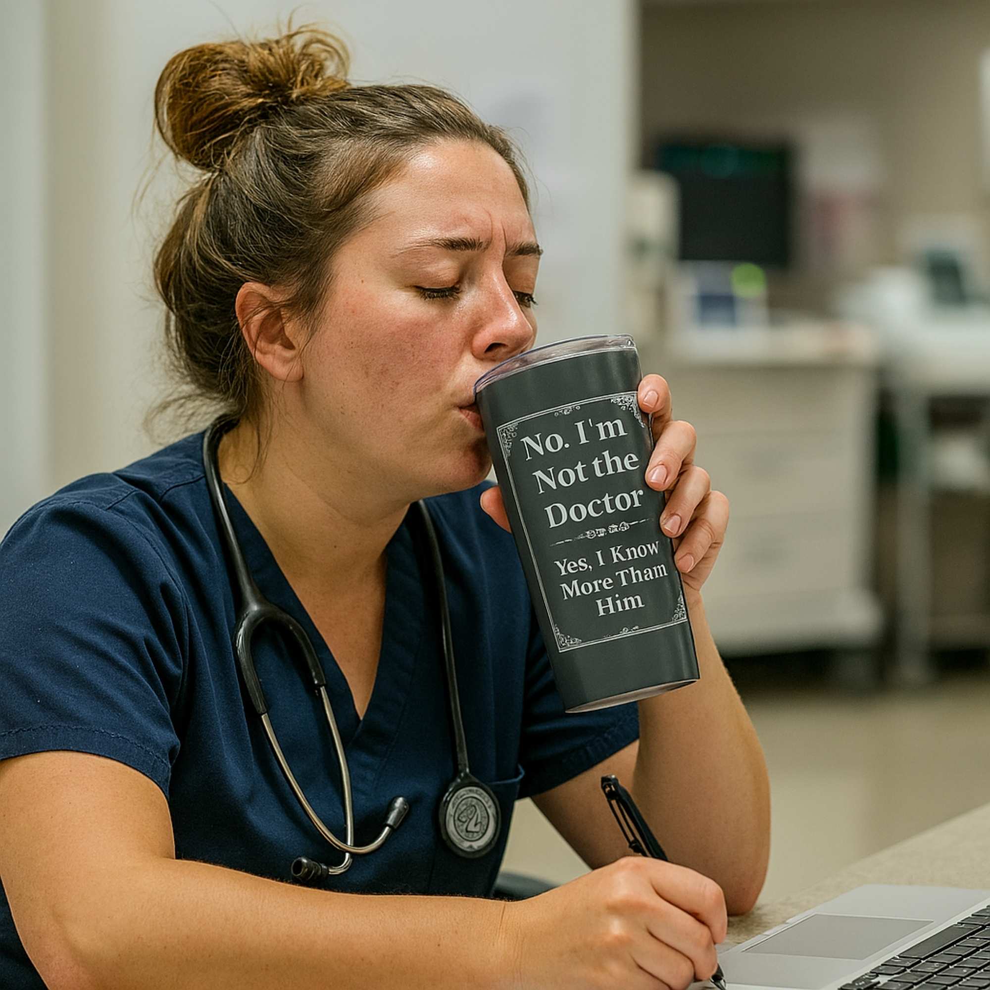 20oz  🤣 Not the Doctor. Know More Than Him. | Nurse Humor Tumbler 20oz