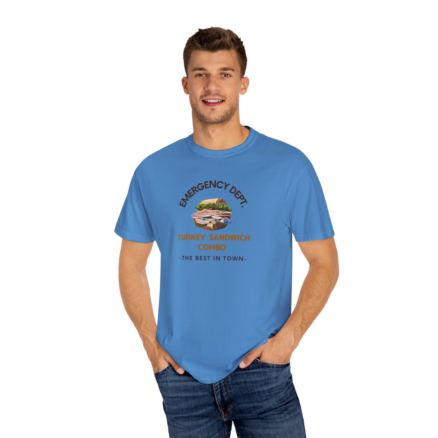 ER Nurse Laugh-Out-Loud Tee - Turkey Sandwich & Syringe Graphic