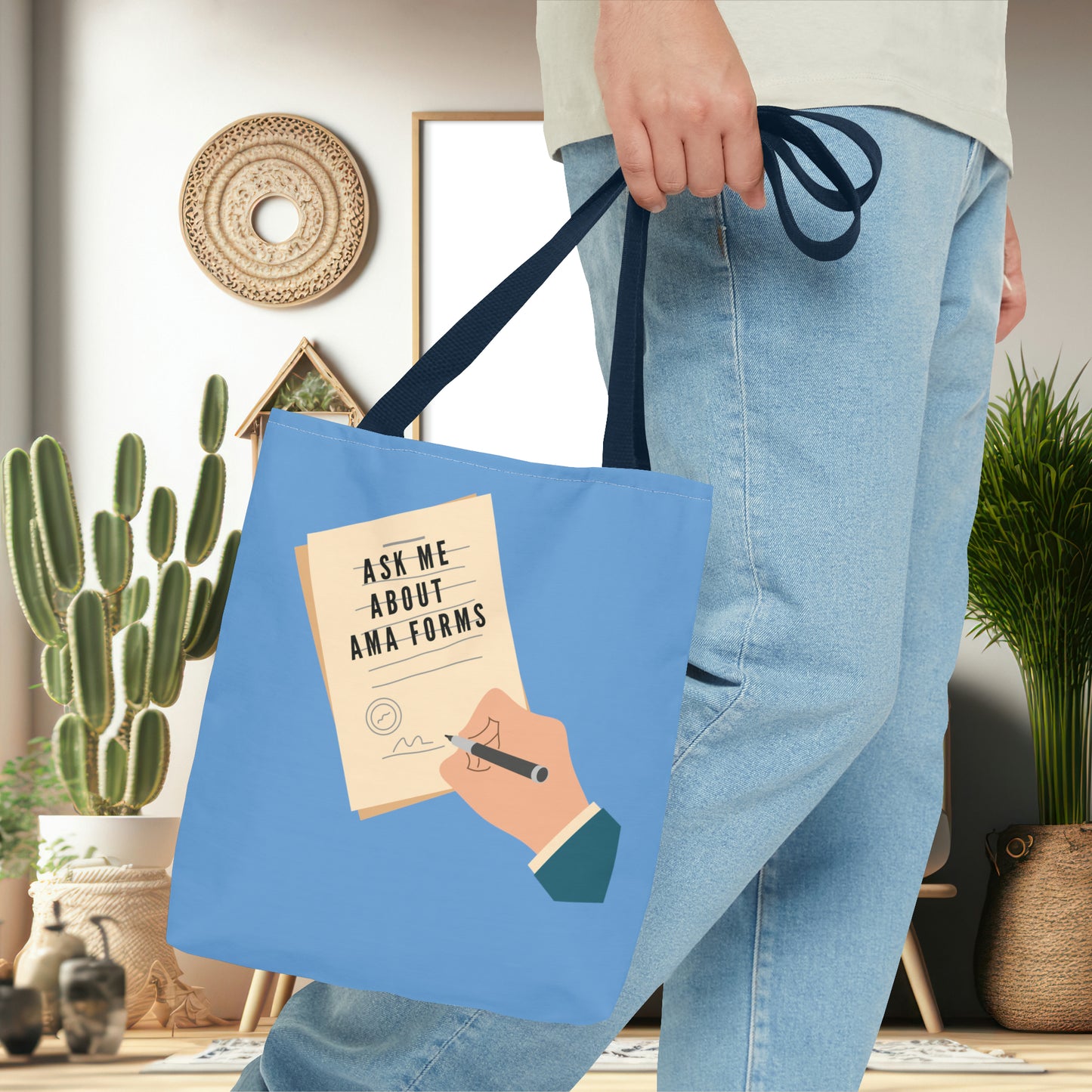 Nurse Tote Bag: "Ask Me About AMA Forms" - Durable, Spacious, & Hilarious