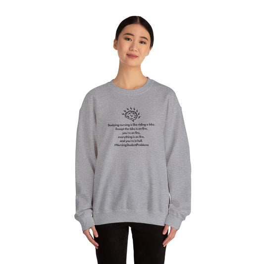 Nursing Student Sweatshirt – ‘Everything Is on Fire’ – Perfect for Future RNs! 🔥📚