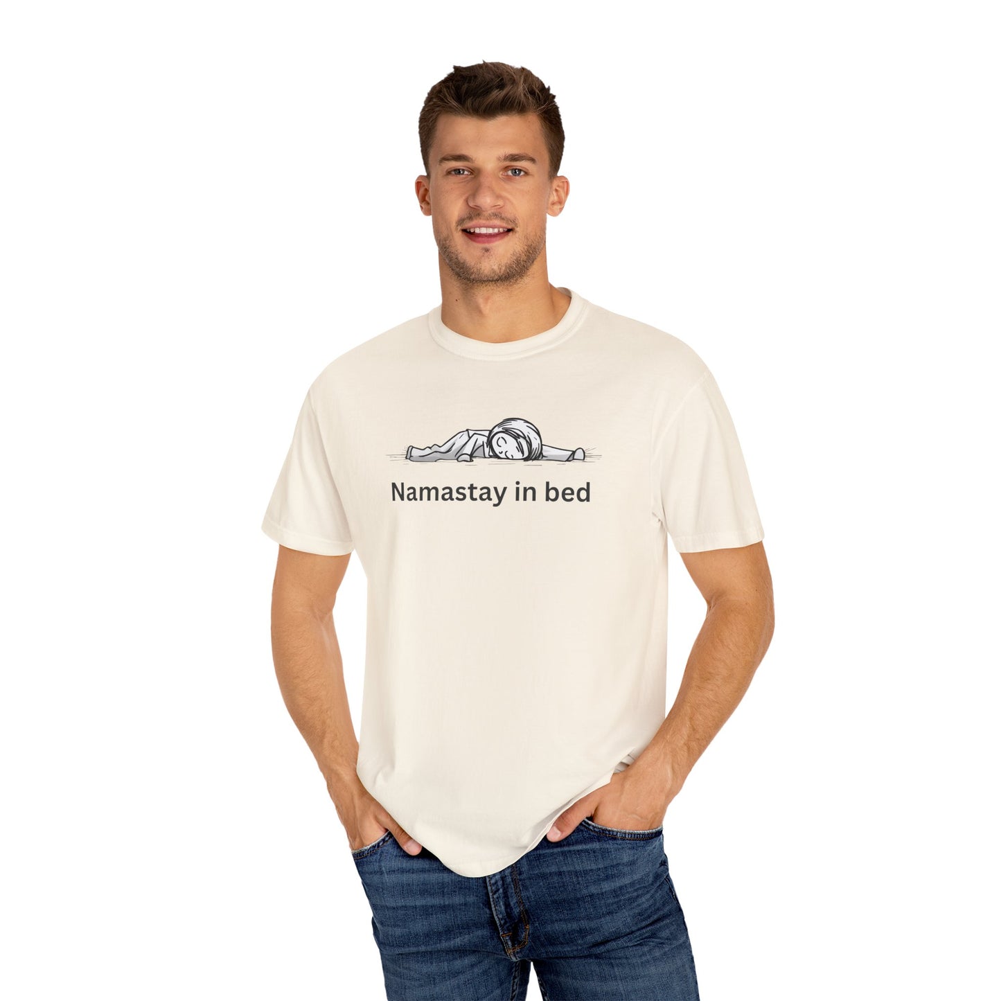 Namastay in Bed – Relaxed & Funny Nurse T-Shirt for Self-Care Lovers