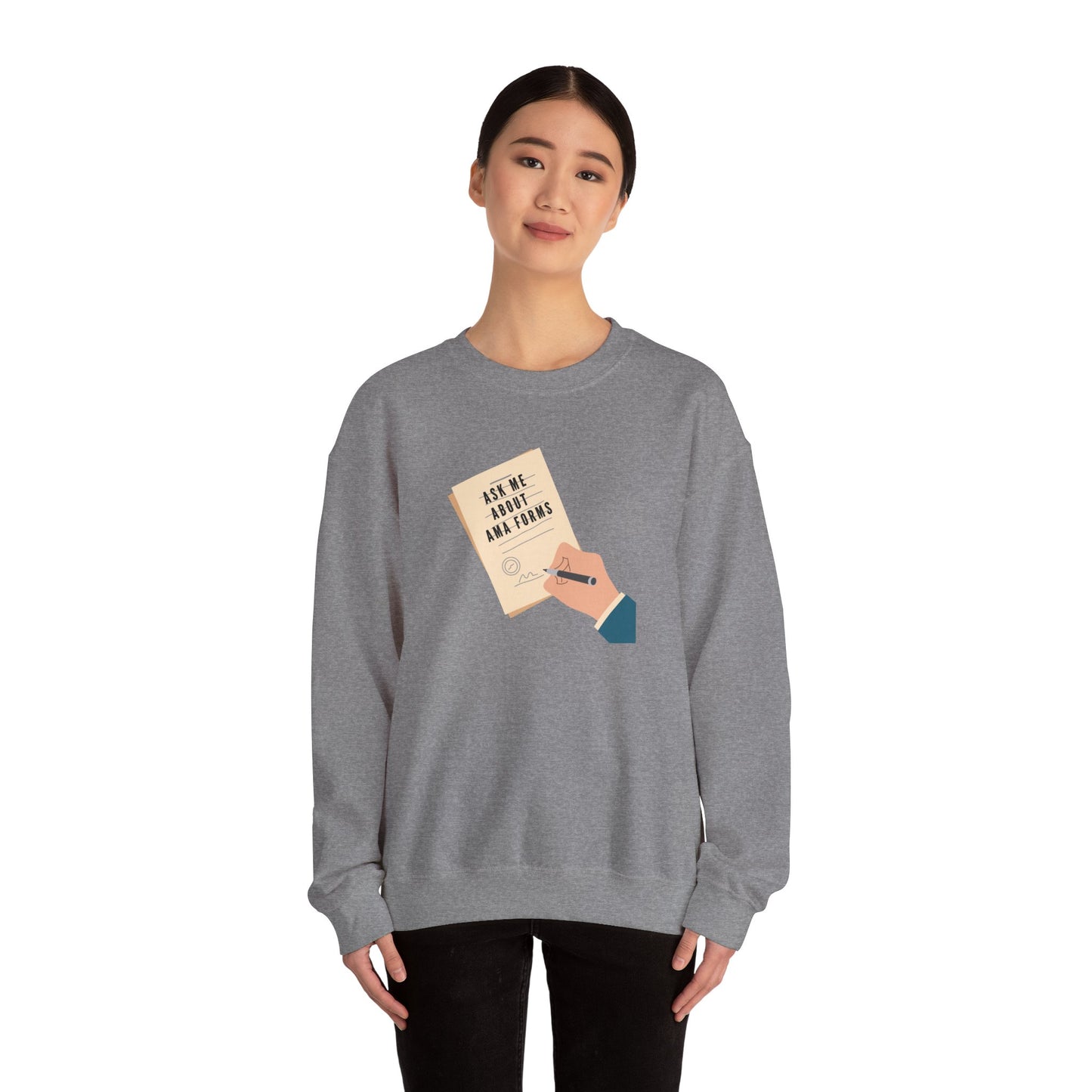 Funny Nursing Sweatshirt – ‘Ask Me About AMA Forms’ – Cozy Humor for Healthcare Heroes! 📝👩‍⚕️