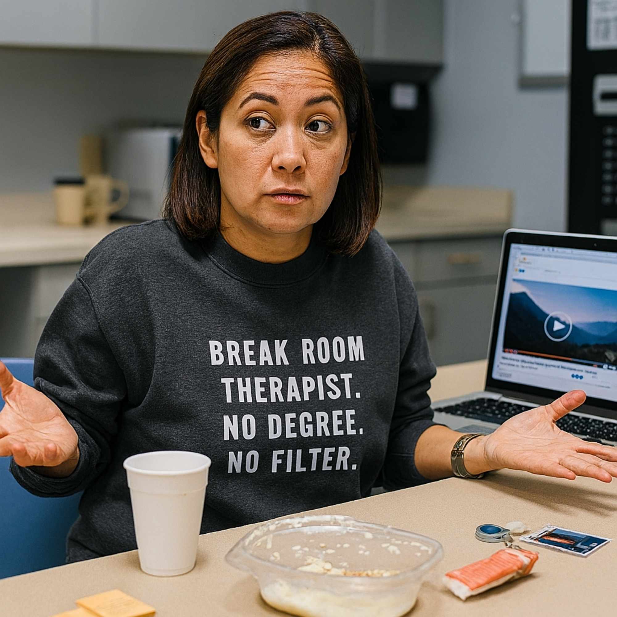 🛋️ Break‑Room Therapist | Nurse Burnout Sweatshirt