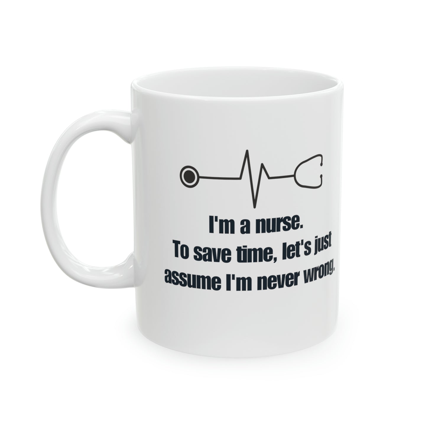 I'm a Nurse, Never Wrong 11oz Ceramic Coffee Mug