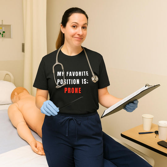 ⬇️ My Favorite Position Is Prone | ICU Nurse Innuendo Tee