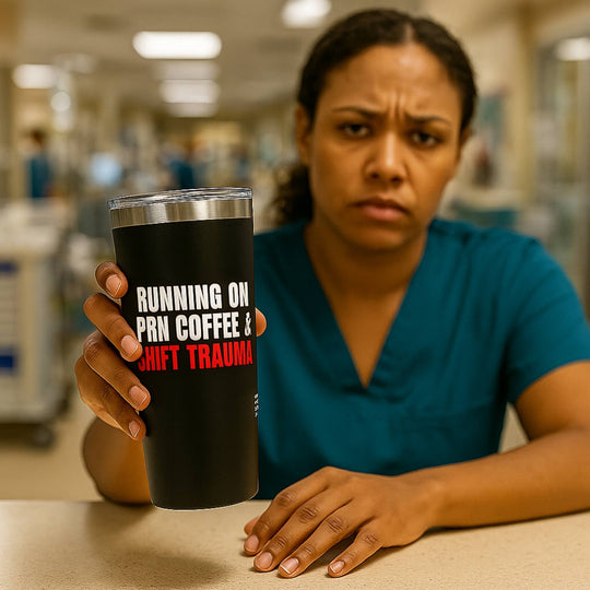 ☕ PRN Coffee & Shift Trauma | 20oz Tumbler for Nurses on the Edge
