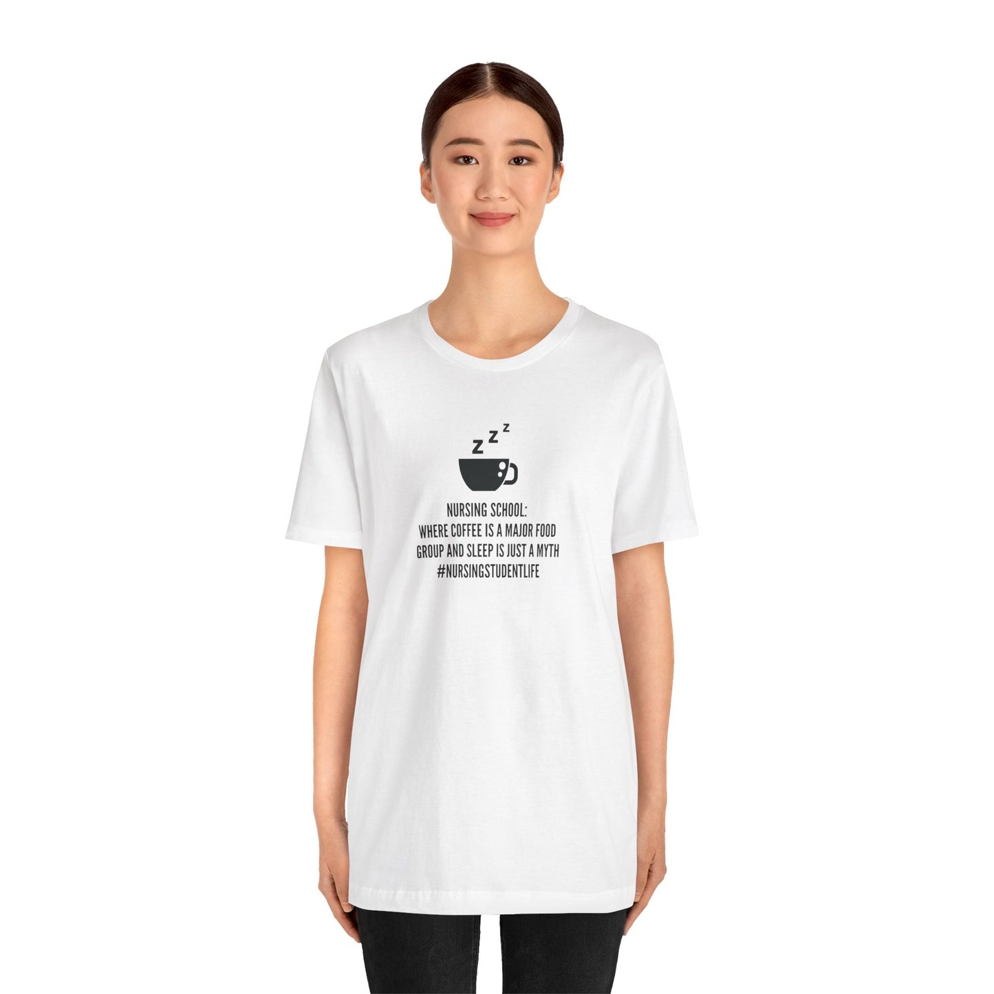 Nursing School Humor Tee - Coffee Lover's Essential, Sleep's Greatest Myth