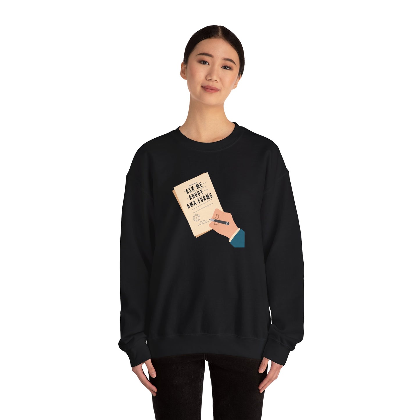 Funny Nursing Sweatshirt – ‘Ask Me About AMA Forms’ – Cozy Humor for Healthcare Heroes! 📝👩‍⚕️