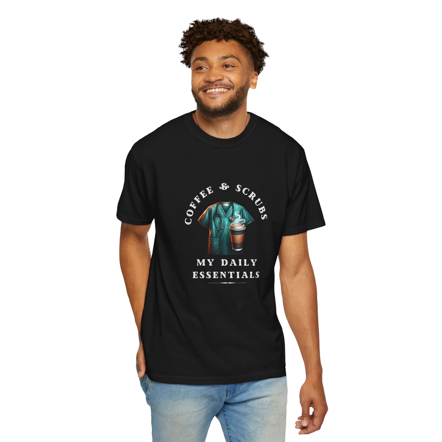 👩‍⚕️☕ “Coffee &amp; Scrubs: Daily Essentials” T-Shirt 👩‍⚕️💉