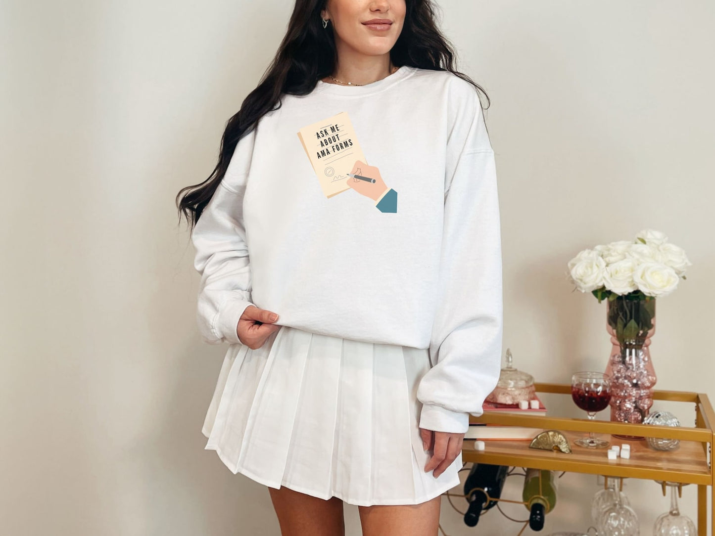 Funny Nursing Sweatshirt – ‘Ask Me About AMA Forms’ – Cozy Humor for Healthcare Heroes! 📝👩‍⚕️