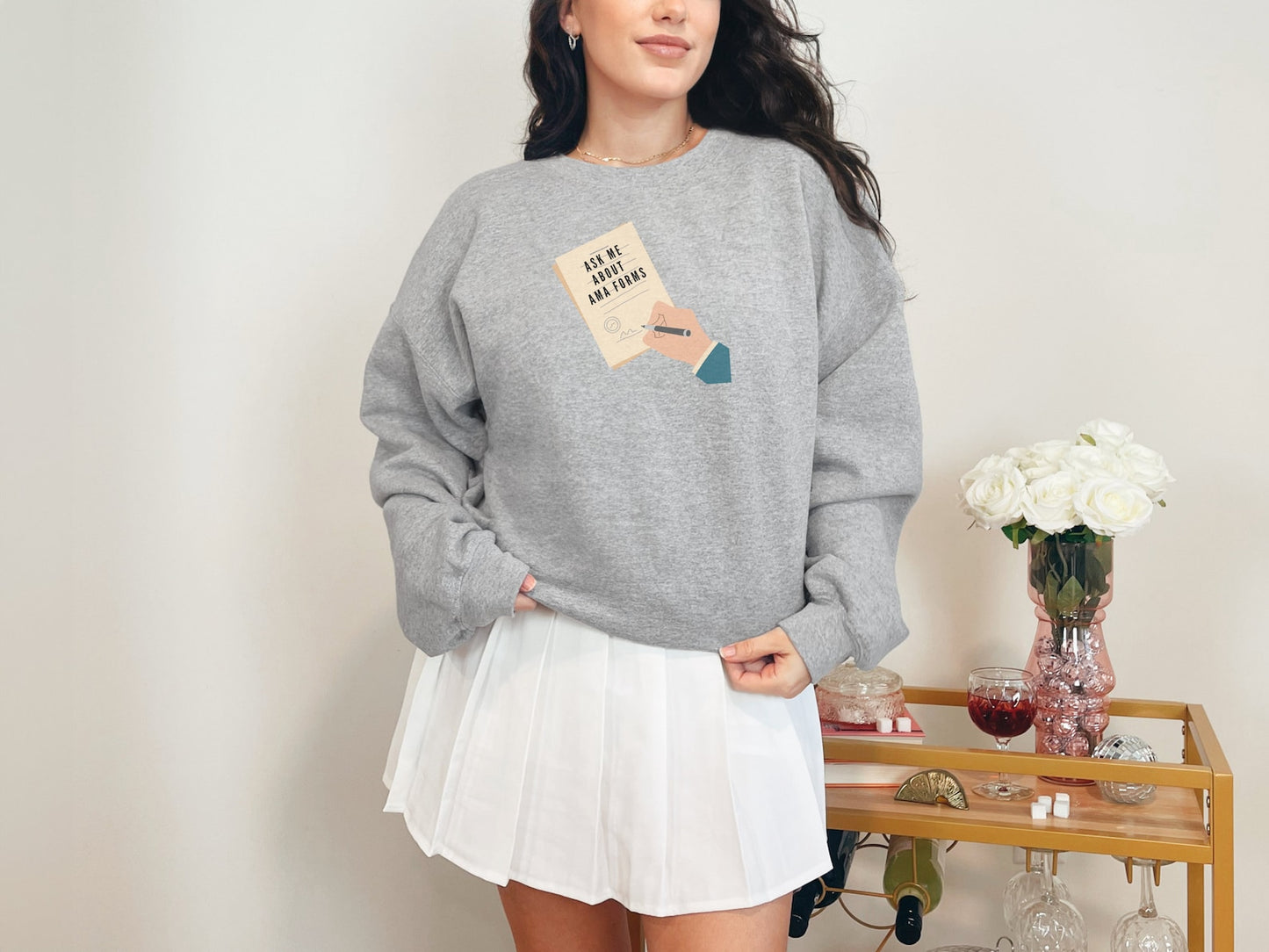 Funny Nursing Sweatshirt – ‘Ask Me About AMA Forms’ – Cozy Humor for Healthcare Heroes! 📝👩‍⚕️