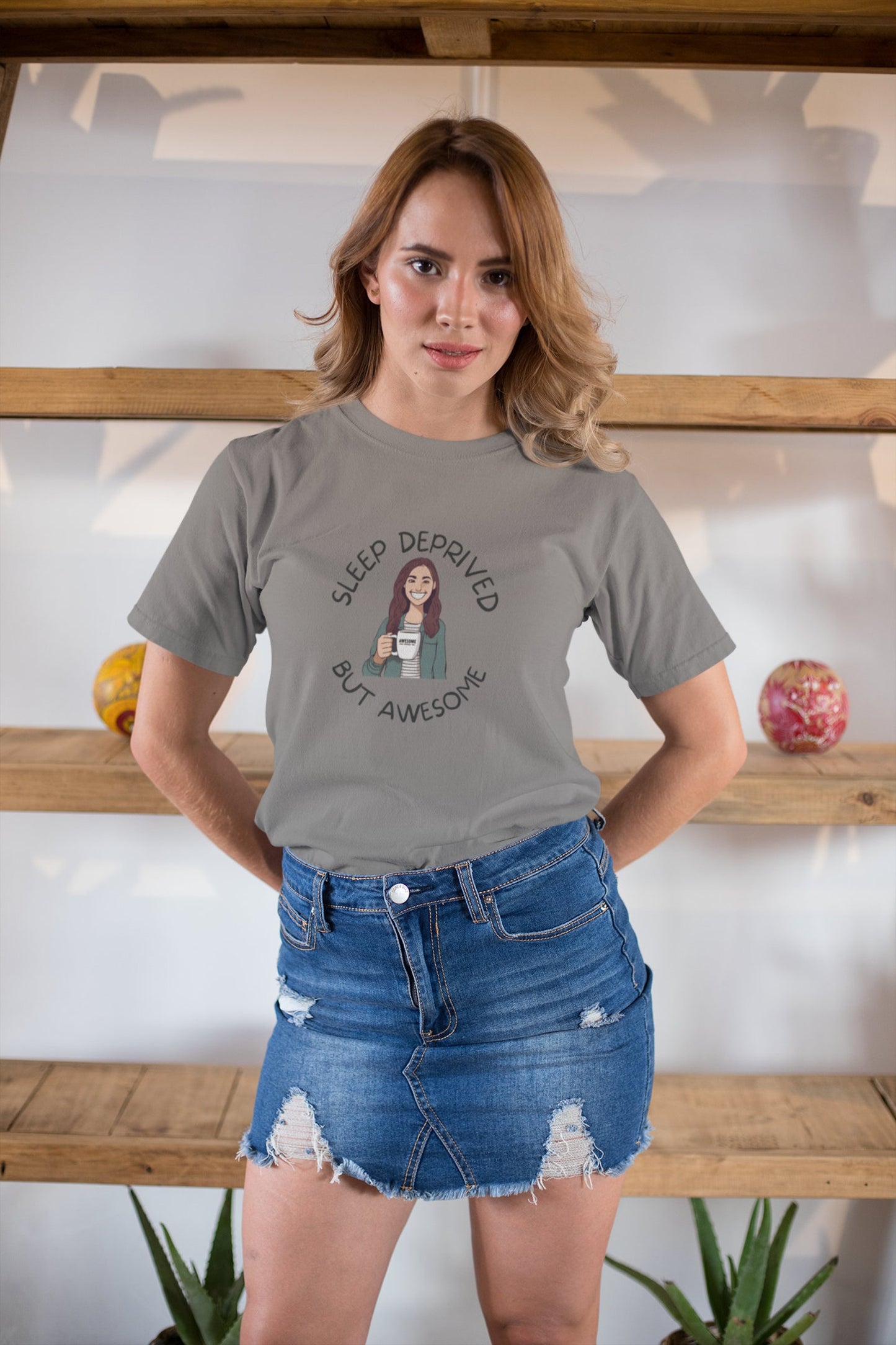 Funny Nurse T-Shirt Nursing Week Gift | Sleep Deprived but Awesome | Hilarious Coffee Lover Tee