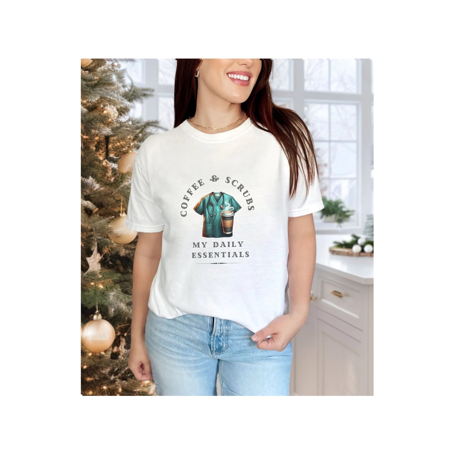 👩‍⚕️☕ “Coffee &amp; Scrubs: Daily Essentials” T-Shirt 👩‍⚕️💉