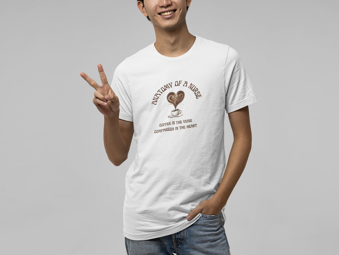 Anatomy of a Nurse: Coffee in the Veins, Compassion in the Heart – Funny Nurse Shirt ☕❤️