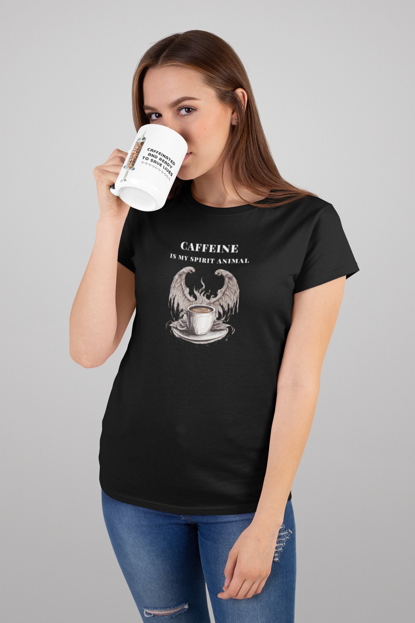 Coffee is My Spirit Animal: Funny Nurse T-Shirt, Gift for Nurses