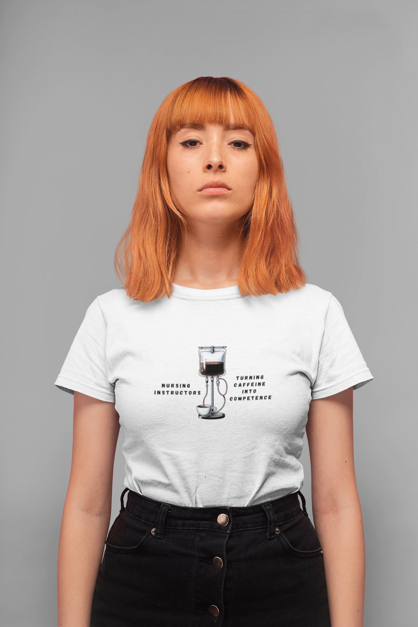 Nursing Instructors: Turning Caffeine Into Competence – Funny Nurse Educator Shirt ☕💉