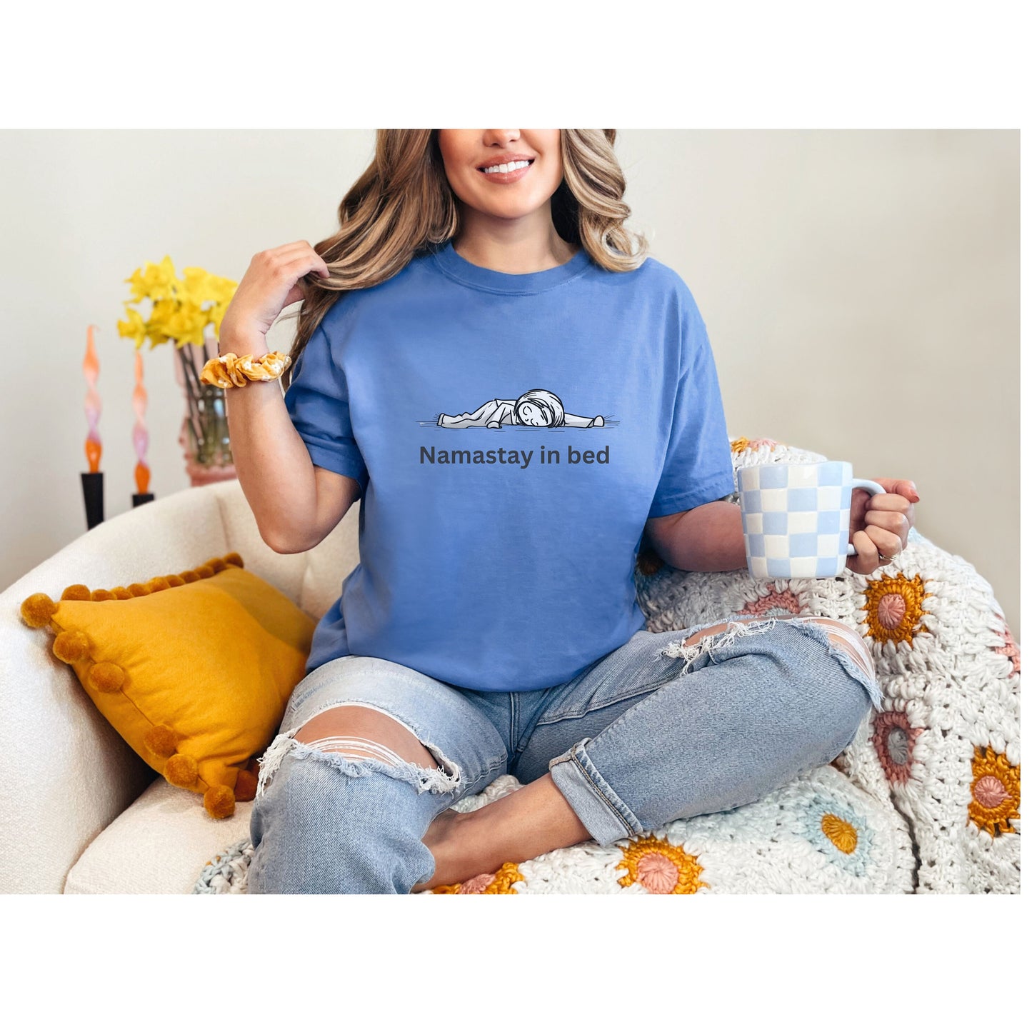 Namastay in Bed – Relaxed & Funny Nurse T-Shirt for Self-Care Lovers