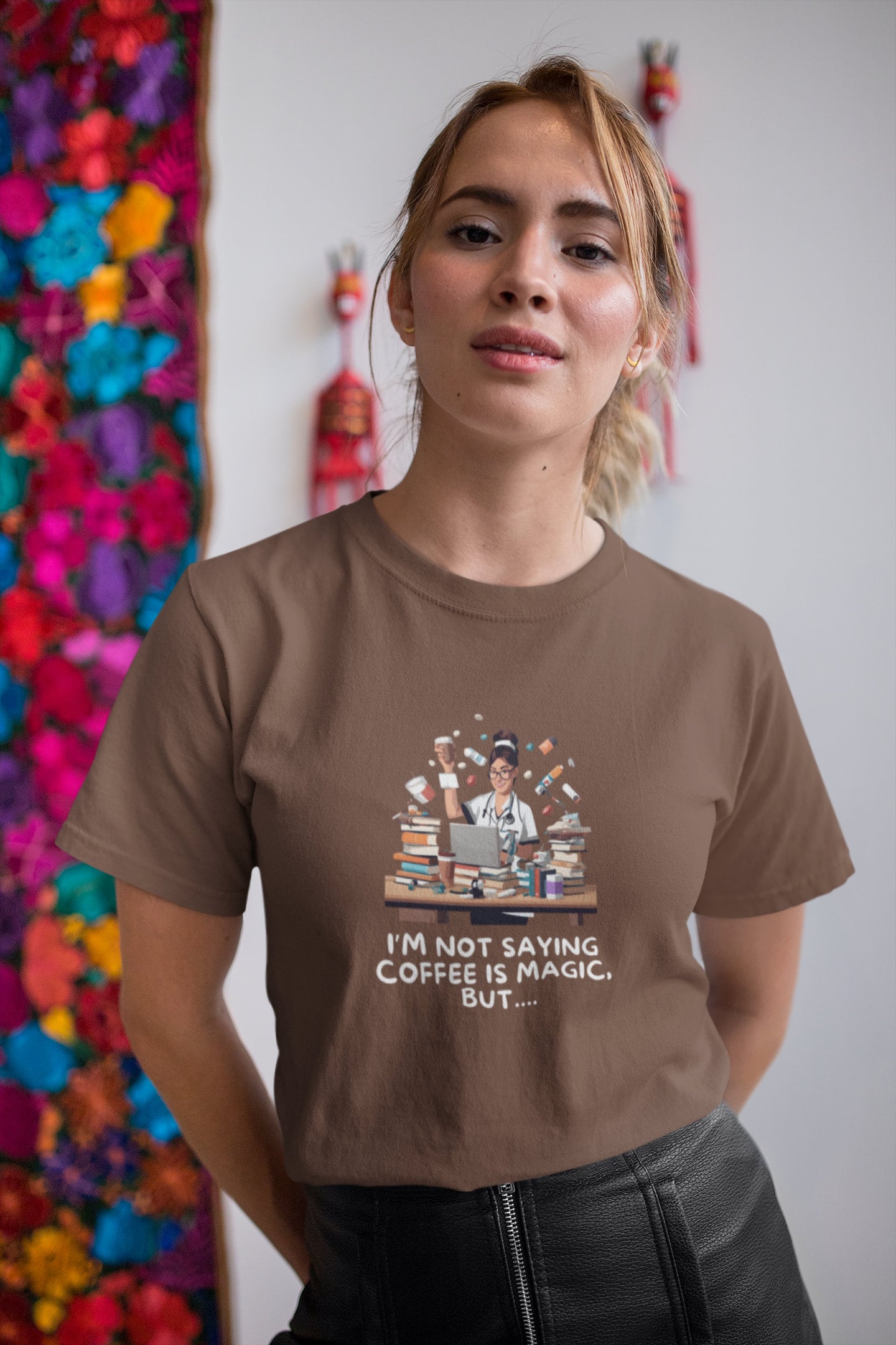 Funny Nursing Student T-Shirt | Coffee Magic | Juggling School Chaos