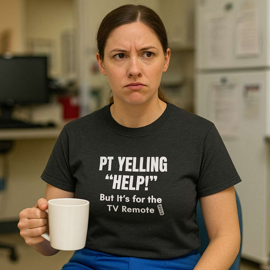 📺 🛋️ PT Yells “Help!” — It’s the TV Remote | Nurse Meltdown Tee