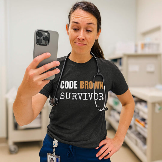 💩 Code Brown Survivor | Nurse Fecal Warfare Tee