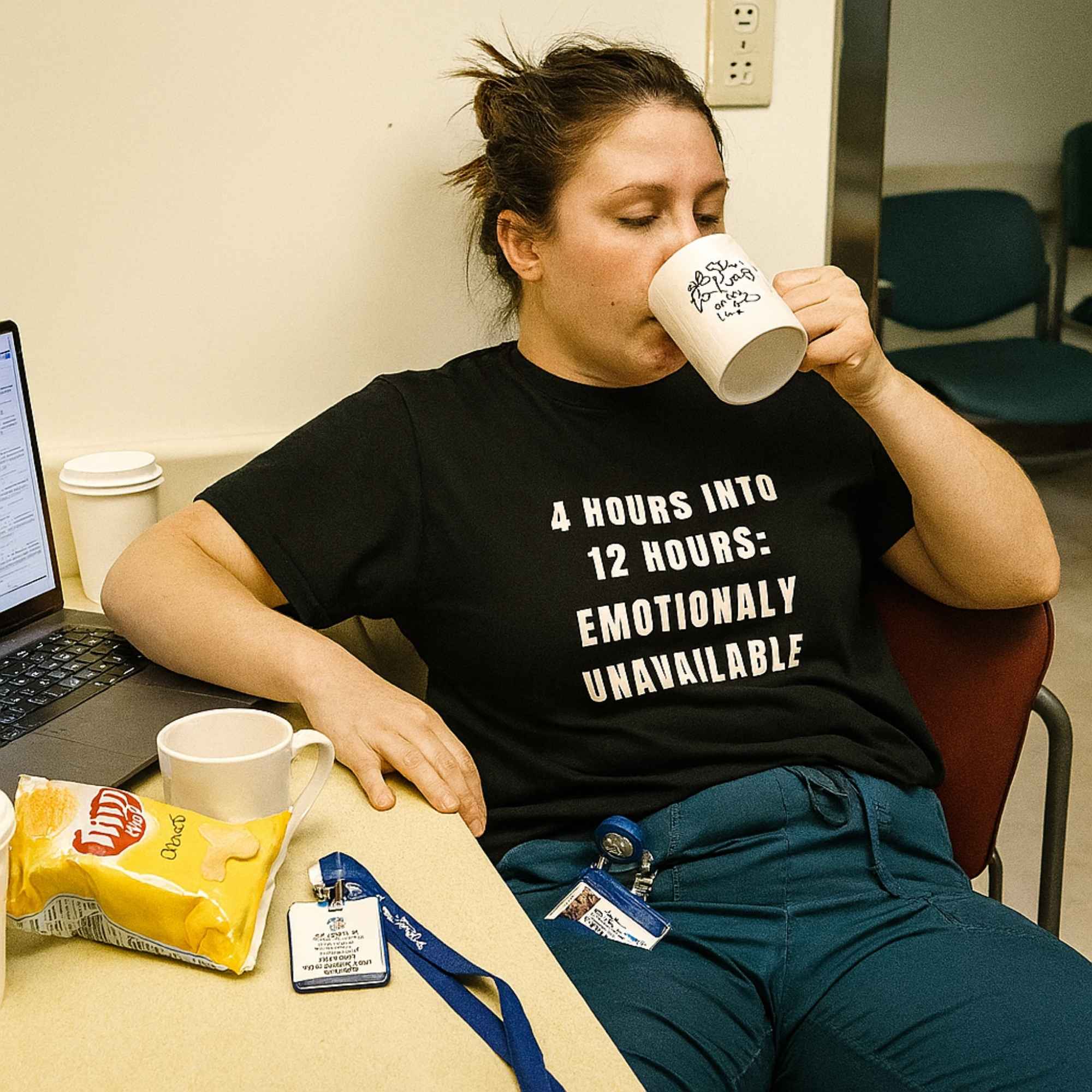 💔 Emotionally Unavailable Nurse | Burnout Tee